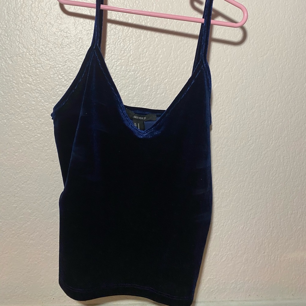 Forever 21 blue velvet crop top